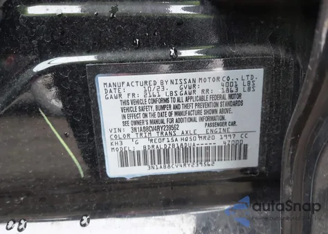 2024 Nissan Sentra Sv Xtronic Cvt from USA, damaged, VIN 3N1AB8CV4RY239562